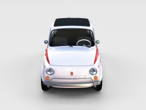fiat 500 with interior pack 3D Model