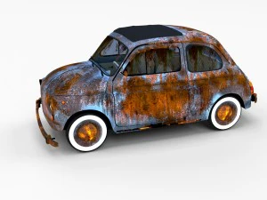 fiat 500 with interior pack 3D Model