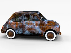 fiat 500 with interior pack 3D Model