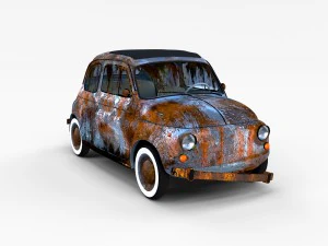 fiat 500 with interior pack 3D Model