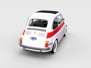 fiat 500 with interior pack Modèle 3D