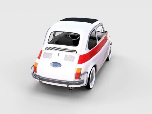 fiat 500 with interior pack 3D Model
