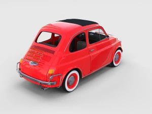 fiat 500 with interior pack 3D Model