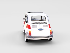 fiat 500 with interior pack Modèle 3D