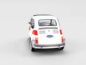 fiat 500 with interior pack 3D Model