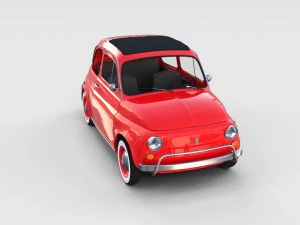 fiat 500 with interior pack 3D Model