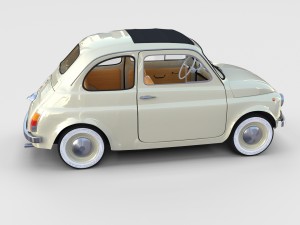 fiat 500 with interior pack Modèle 3D