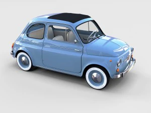 fiat 500 with interior pack 3D Model