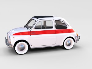 fiat 500 with interior pack Modèle 3D