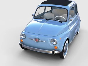 fiat 500 with interior pack 3D Model