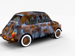 fiat 500 with interior pack 3D Model