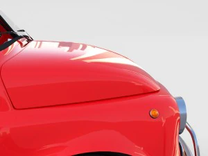 fiat 500 with interior pack 3D Model