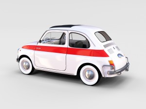 fiat 500 with interior pack Modèle 3D