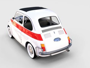 fiat 500 with interior pack 3D Model