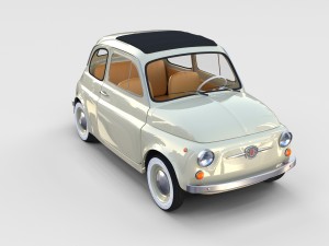 fiat 500 with interior pack Modèle 3D