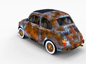 fiat 500 with interior pack 3D Model