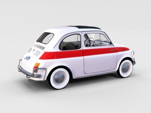 fiat 500 with interior pack Modèle 3D