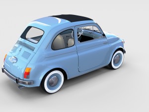 fiat 500 with interior pack Modèle 3D