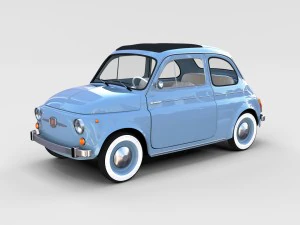 fiat 500 with interior pack 3D Model