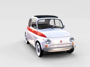 fiat 500 with interior pack 3D Model