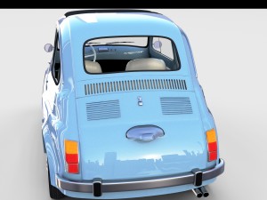fiat 500 with interior pack Modèle 3D
