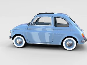 fiat 500 with interior pack 3D Model