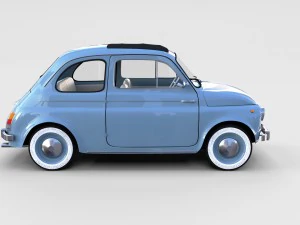 fiat 500 with interior pack 3D Model