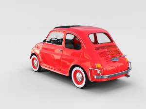 fiat 500 with interior pack Modèle 3D
