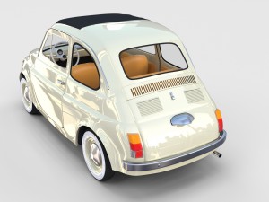 fiat 500 with interior pack Modèle 3D