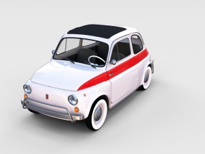 fiat 500 with interior pack Modèle 3D
