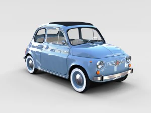 fiat 500 with interior pack 3D Model