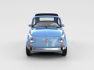 fiat 500 with interior pack Modèle 3D