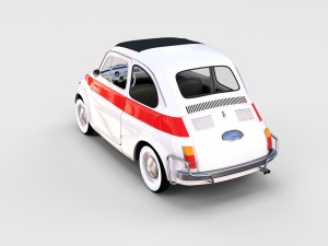 fiat 500 with interior pack Modèle 3D