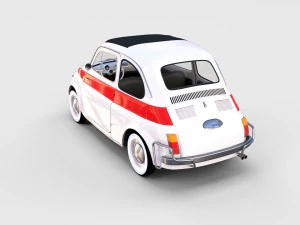 fiat 500 with interior pack 3D Model