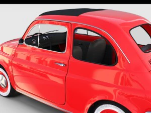 fiat 500 with interior pack 3D Model