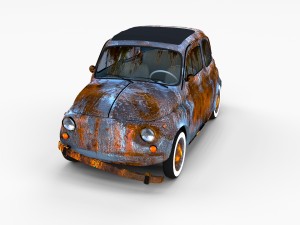 fiat 500 with interior pack Modèle 3D
