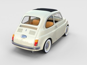 fiat 500 with interior pack Modèle 3D