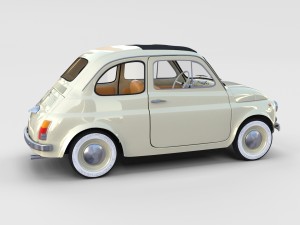 fiat 500 with interior pack Modèle 3D