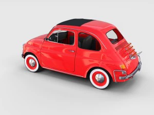 fiat 500 with interior pack 3D Model