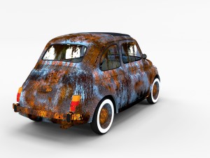 fiat 500 with interior pack Modèle 3D