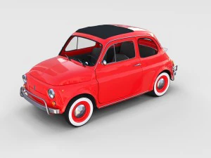 fiat 500 with interior pack 3D Model