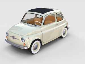 fiat 500 with interior pack Modèle 3D