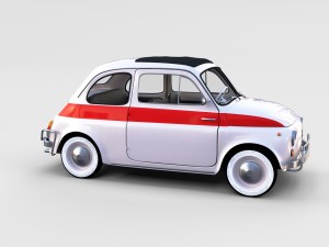 fiat 500 with interior pack Modèle 3D