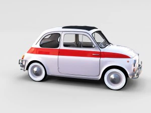 fiat 500 with interior pack 3D Model