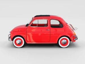 fiat 500 with interior pack 3D Model