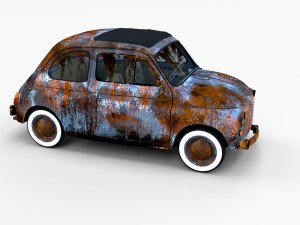 fiat 500 with interior pack Modèle 3D