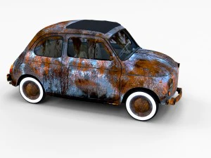 fiat 500 with interior pack 3D Model