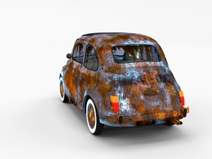 fiat 500 with interior pack Modèle 3D