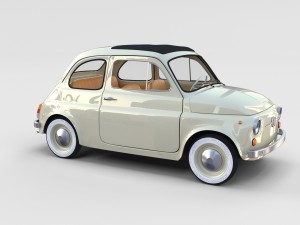 fiat 500 with interior pack Modèle 3D