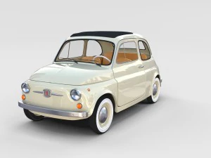 fiat 500 with interior pack 3D Model
